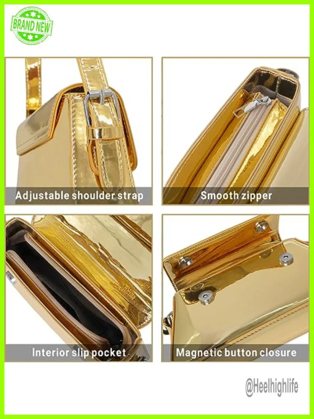 Patent Leather Hobo Tote Handbag Evening Clutch Purse Shoulder Bag